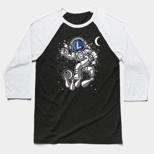 Astronaut Bowling Litecoin LTC Coin To The Moon Crypto Token Cryptocurrency Blockchain Wallet Birthday Gift For Men Women Kids Baseball T-Shirt